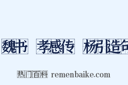 魏书·孝感传·杨引造句是什么意思的图片